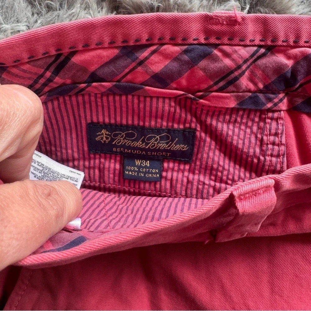 Brooks Brothers Mens Bermuda Shorts Size 34 Red Cotton Chino Classic Fit 1818‎